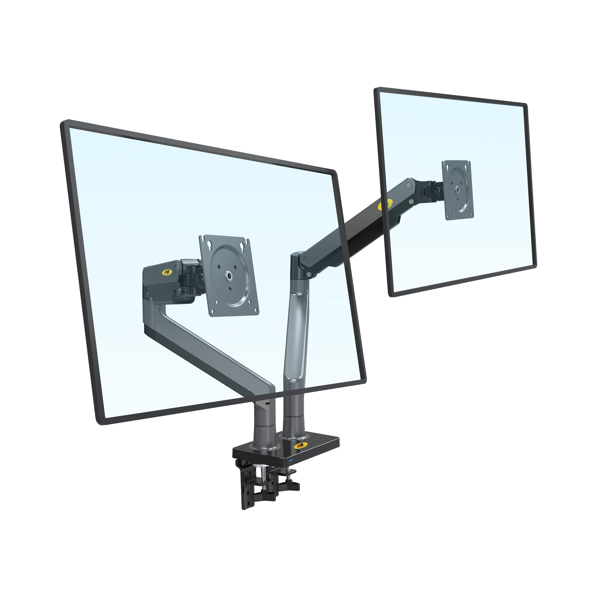 Montaje de Escritorio articulado para 2 monitores de 22 Montaje de Escritorio articulado para 2 monitores de 22